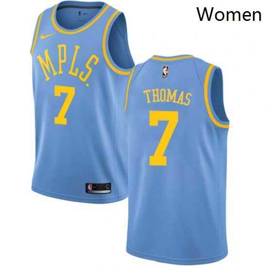 Womens Nike Los Angeles Lakers 7 Isaiah Thomas Authentic Blue Hardwood Classics NBA Jersey